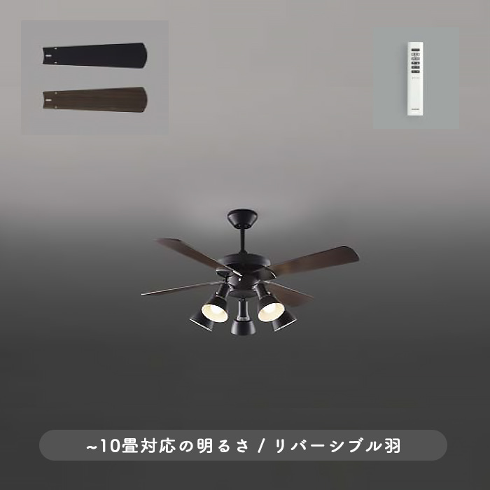 シーリングファンライト｜10畳・傾斜14°対応・ヴィンテージ・リモコン