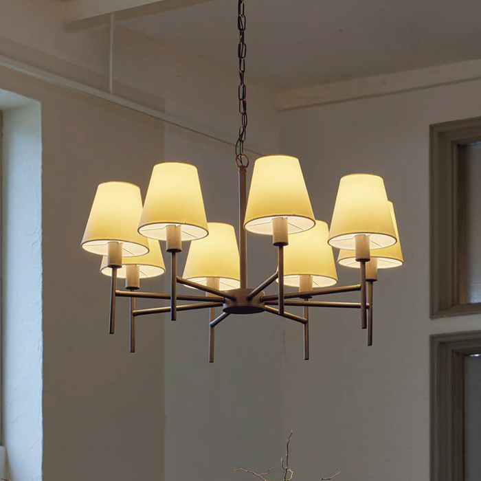 Sabiante 8灯シャンデリア・鉄錆色｜クラシックデザイン｜照明の
