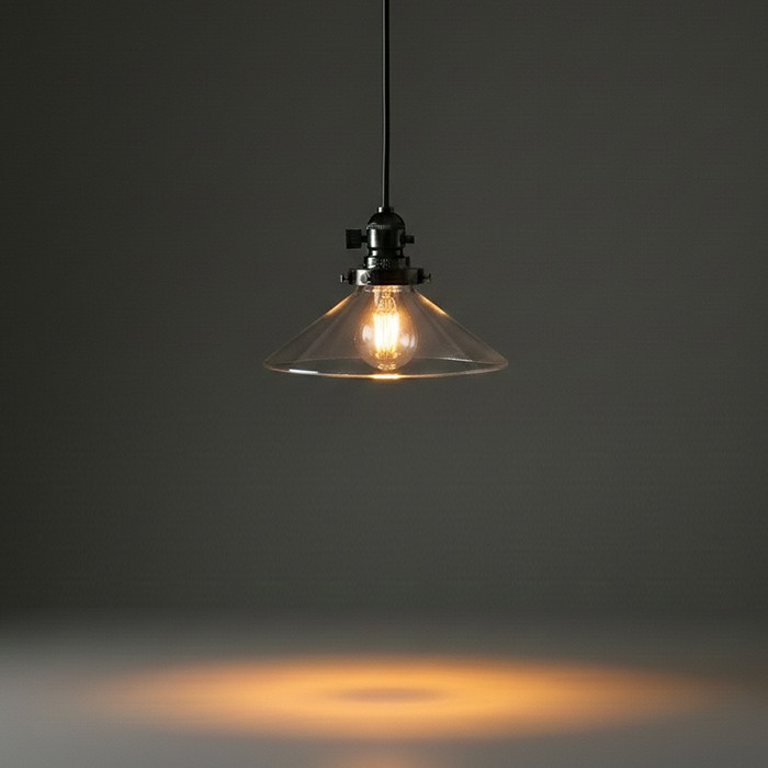 昭和レトロ ラジオソケット ペンダントライト｜クリア｜照明の