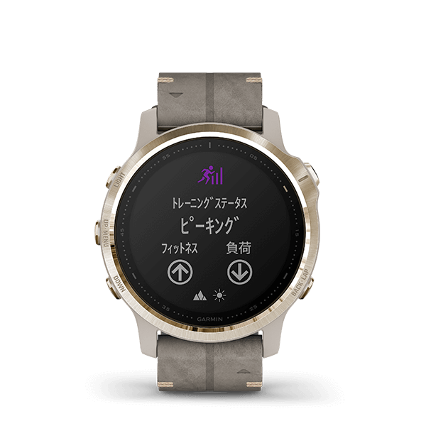 fēnix 6S Sapphire Tundra Light Gold Leather band | スマート