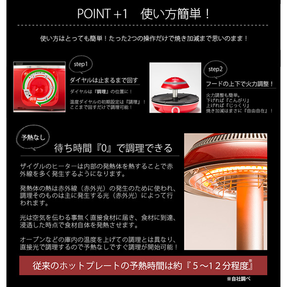 ザイグルプラス 赤外線無煙ロースター【目録引換券・A3パネル付き