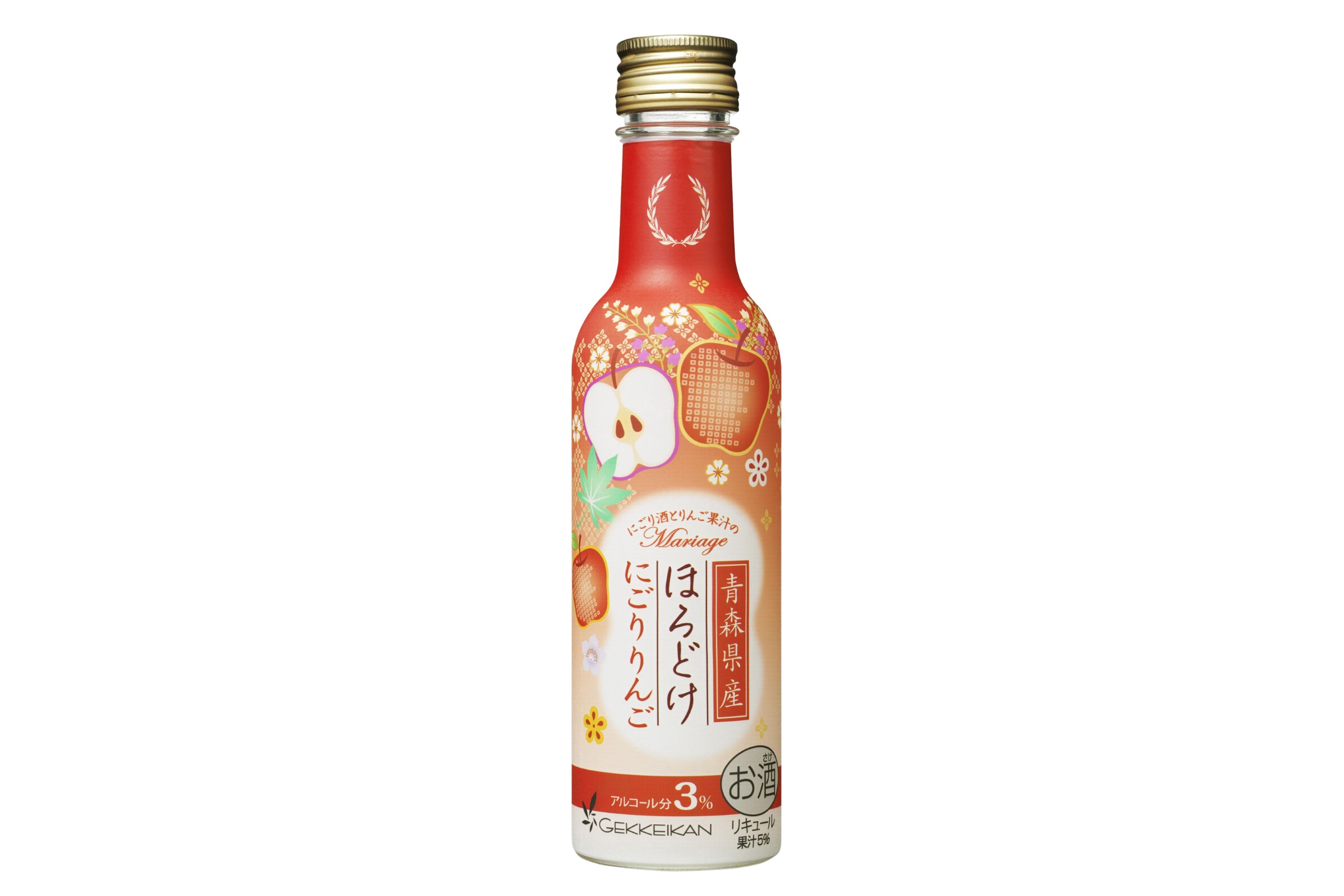 にごり酒に青森県産のりんご果汁を加えたほろどけ【にごりりんご】を新