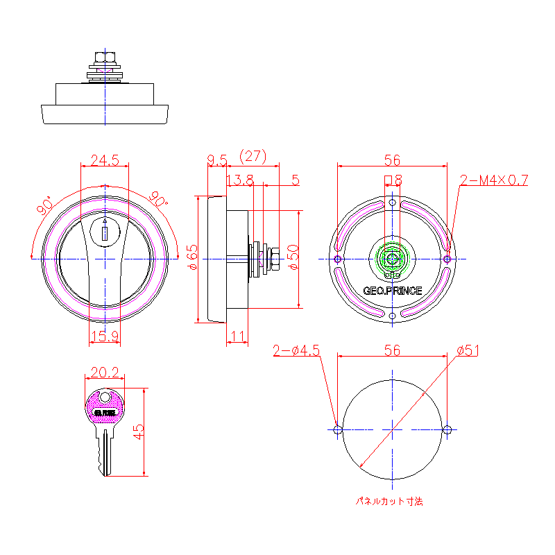 PH-271K/PH-271 | 丸型平面ハンドル | ジョー・プリンス竹下株式会社
