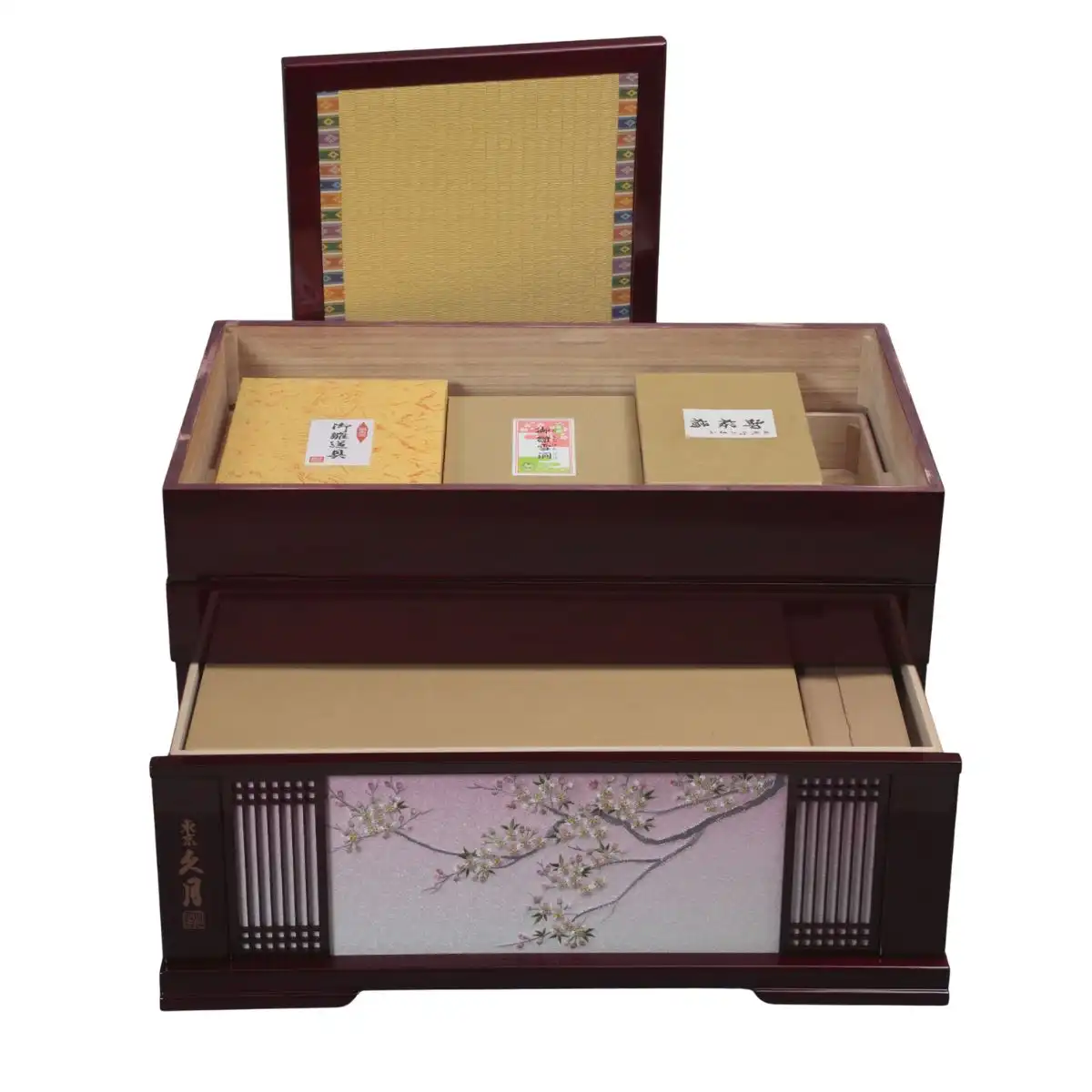 完売しました】久月 雛人形 衣裳着三段五人収納飾り 西陣織金襴(親王