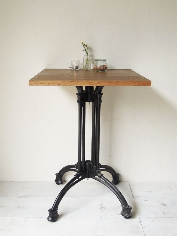 無垢材を使った飲食店向け鉄脚テーブル500〜800サイズ@大阪東京店舗