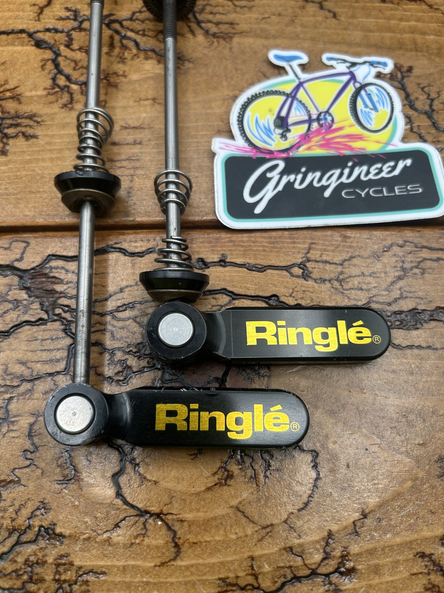 Ringle Black and Gold Titanium Twister Quick Release Skewer Set