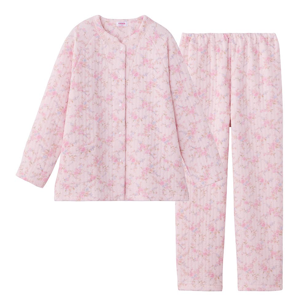 極暖】スーパーバルキー 長袖長パンツ ノーカラーパジャマ【送料無料