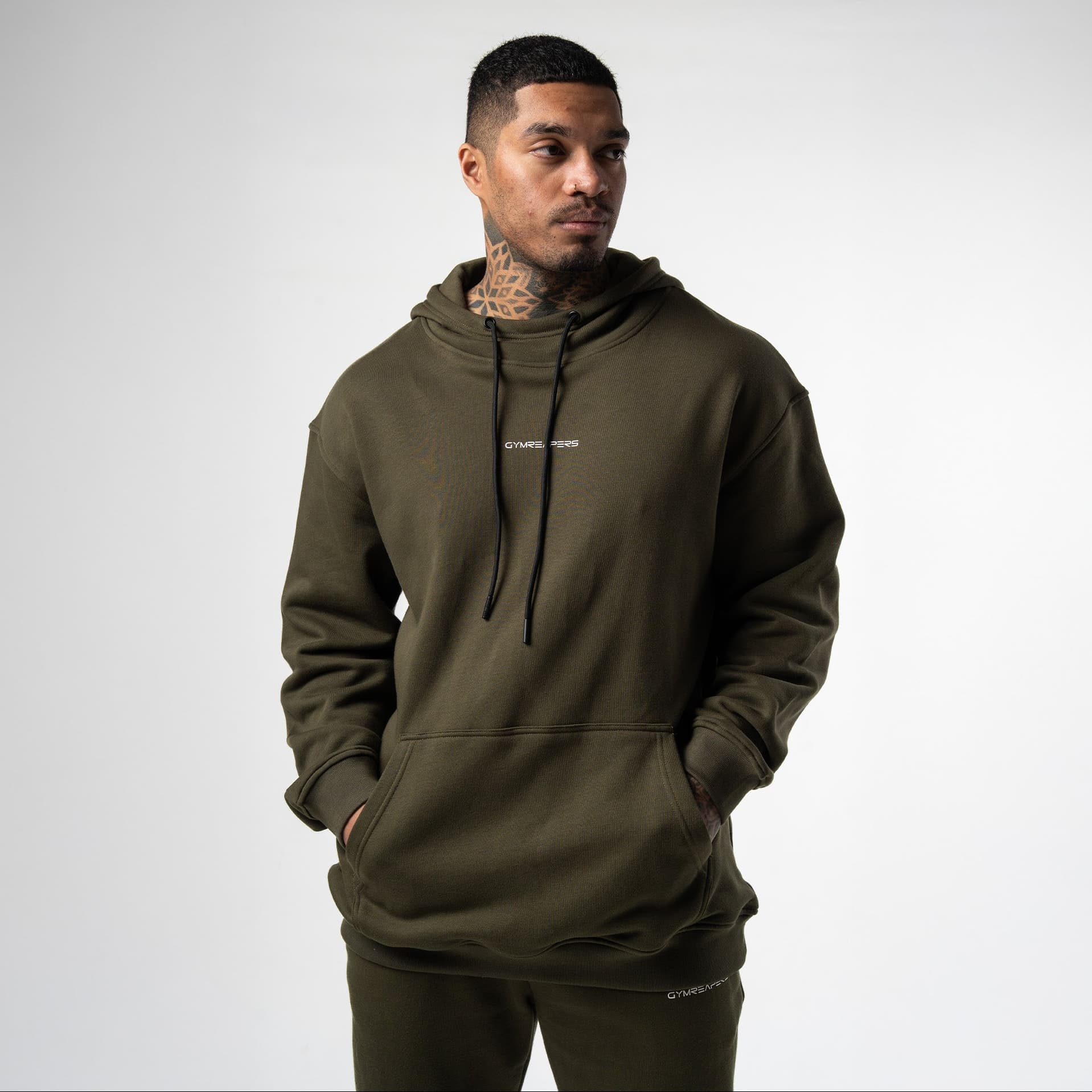 Gymreapers Axis Mockneck Hoodie - OD Green