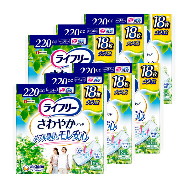 ライフリー さわやかパッド 220cc 16枚×6｜ユニ・チャーム ダイレクト