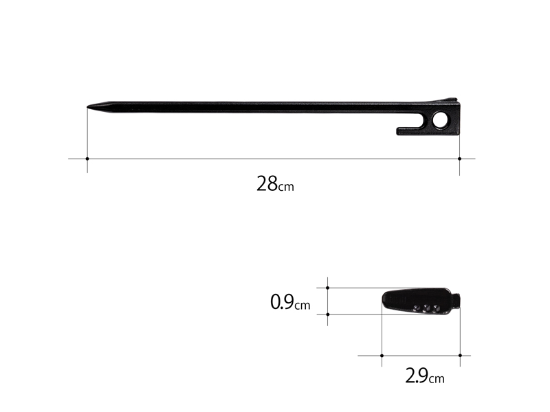 鍛造人参ペグ（28）8本セット P1-001-BK - DOD（ディーオーディー