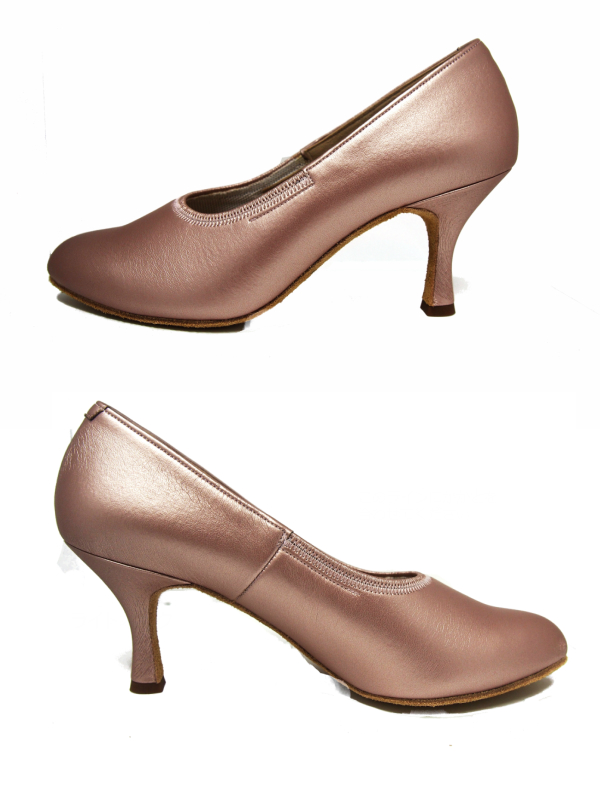 ウェーブラム ピンクベージュ 5.5cm 7cm ヒール モダン スタンダード