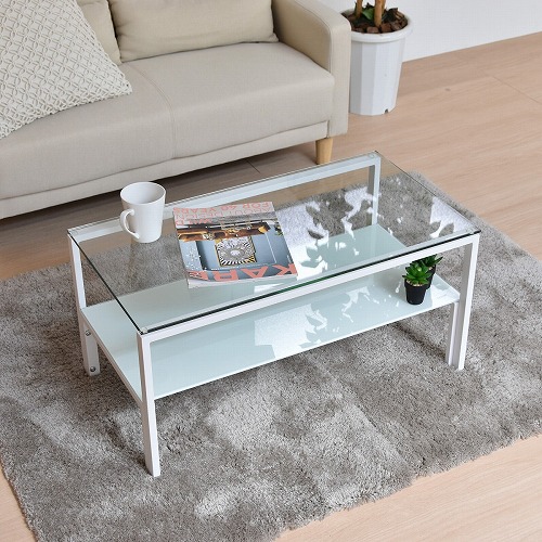 ガラスセンターテーブル ONTB0293GLWHT B.Bファニシング ガラス