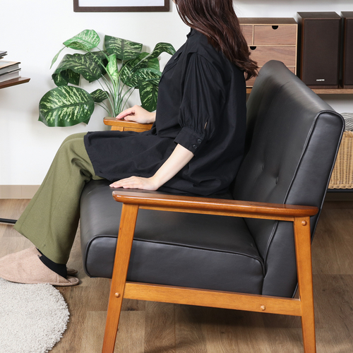 バイキャストPUソファ ミート 二人掛け 73761 不二貿易 ソファー