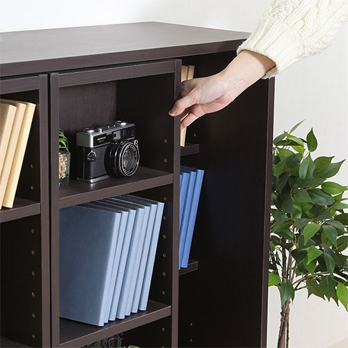 ダブルスライドラック 86029 不二貿易 多目的木製棚 ダークブラウン