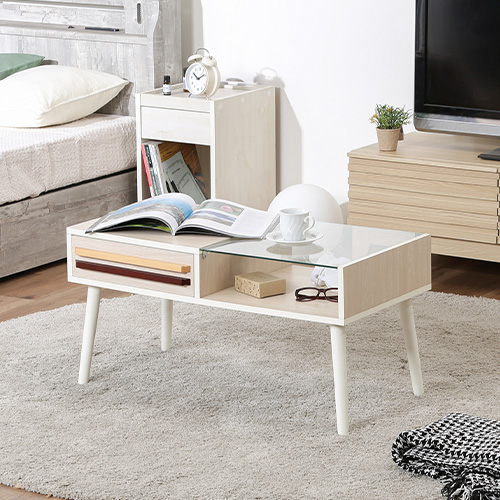 リビングテーブル オスロ 10033 不二貿易 木製テーブル ホワイト