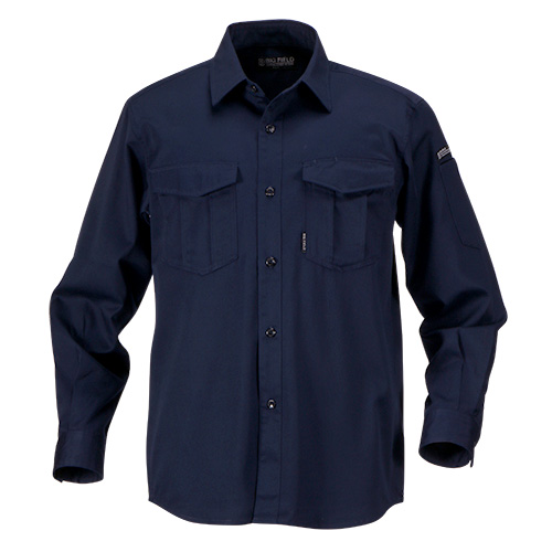TC長袖シャツ 6802 BIGFIELD ワークシャツ M ネイビー