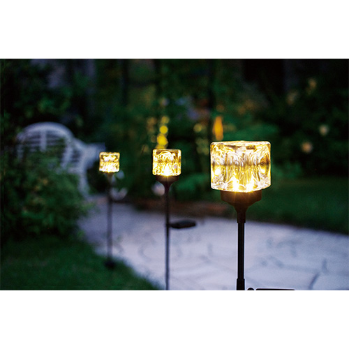 ソーラーガーデンライト KL-10389 キューブ 庭園灯 stick Cube