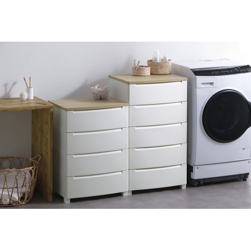 簡単組立】ウッドトップノックダウンチェスト KDMG-564WT アイリス