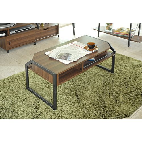 テーブル リビングテーブル センターテーブル 棚付き RT-007-BK JK