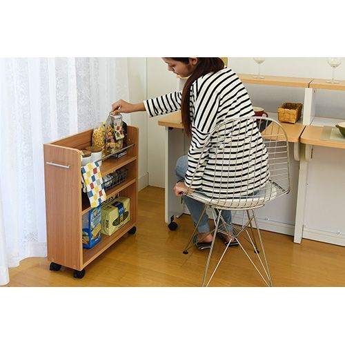 クローゼット収納 クローゼット本棚 キャスター付き SGT-0128-NA JK