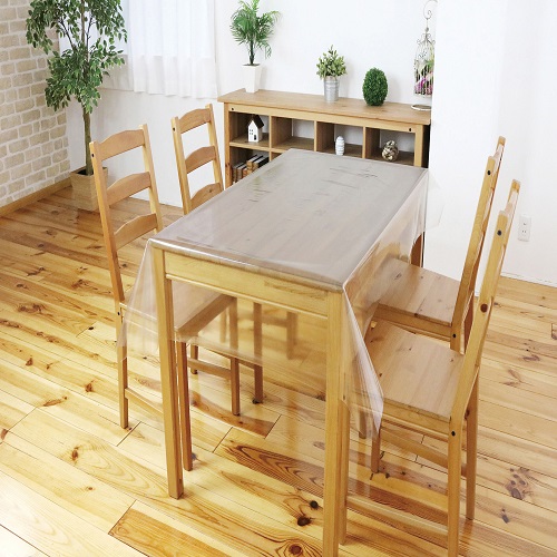 切り売り】 透明テーブルクロス MG-032 1mあたり meiwa プリント