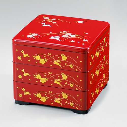 重箱3段 うさぎ カノー 正月関連品 6.5本重 朱 | ホームセンター通販は