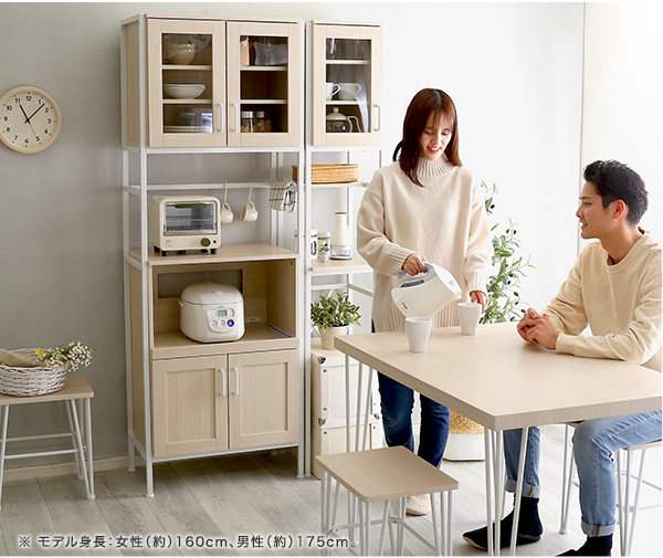 さわやかなオシャレスリム食器棚 【Frais-フレ-】 FRA-1860--WOK