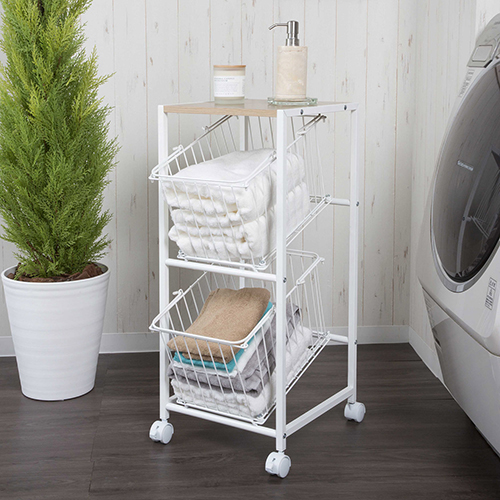 ランドリーラック 2段 SYM-702 WH サン・ハーベスト 洗濯備品
