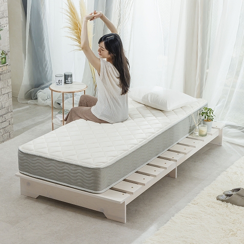 天然木ステージすのこベッド シングルサイズ ホワイトウォッシュ ZLF