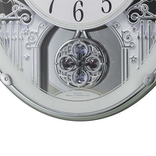 電波掛時計 スモールワールドプラウド 4MN523RH05 リズム 掛時計