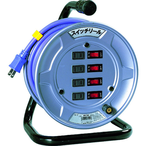 電工ドラム スイッチリール 100V 2芯 10m SW104 日動 コード