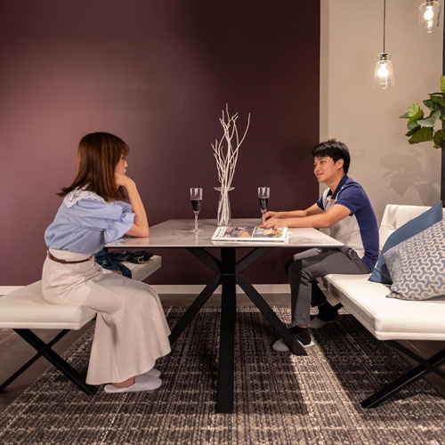 ダイニングベンチ PVC 背付 ブラック Brescia BK ARBOL 椅子 背付