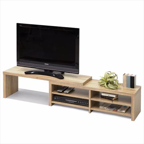 L伸縮式テレビ台 00-351-ok オーク リーテンスタッド TV・AVラック