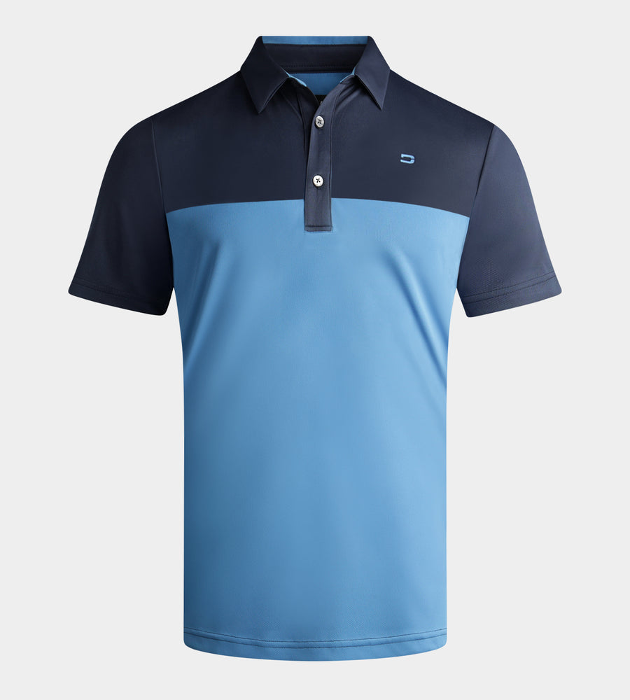 Stripe Golf Polo in Navy | Golf Lightweight Polo Shirts | Druids