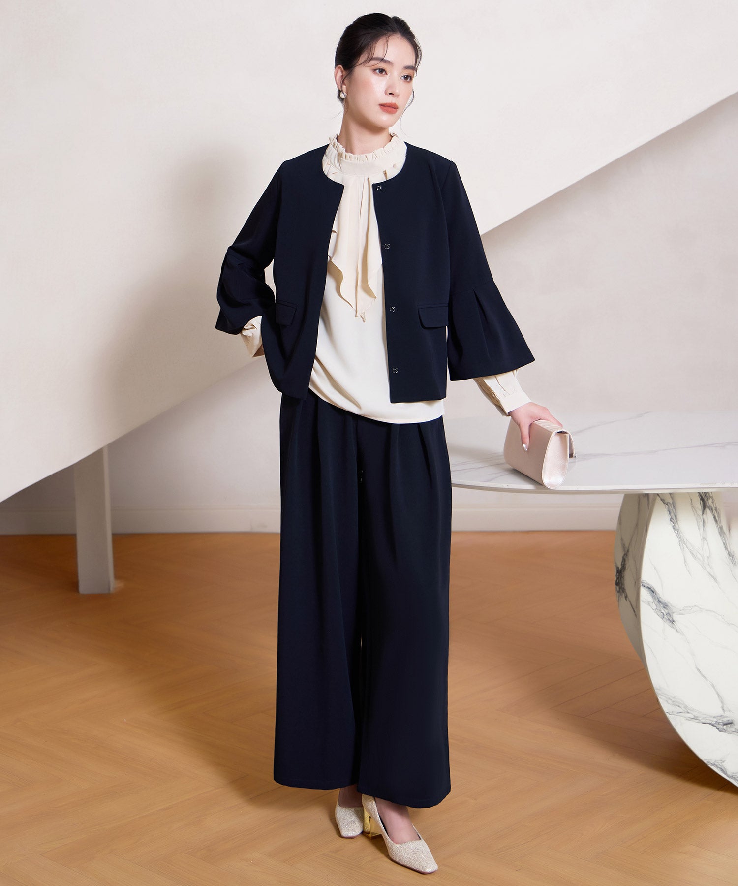 セットアップ 2点セットパーティー ワイドパンツドレスcy88621