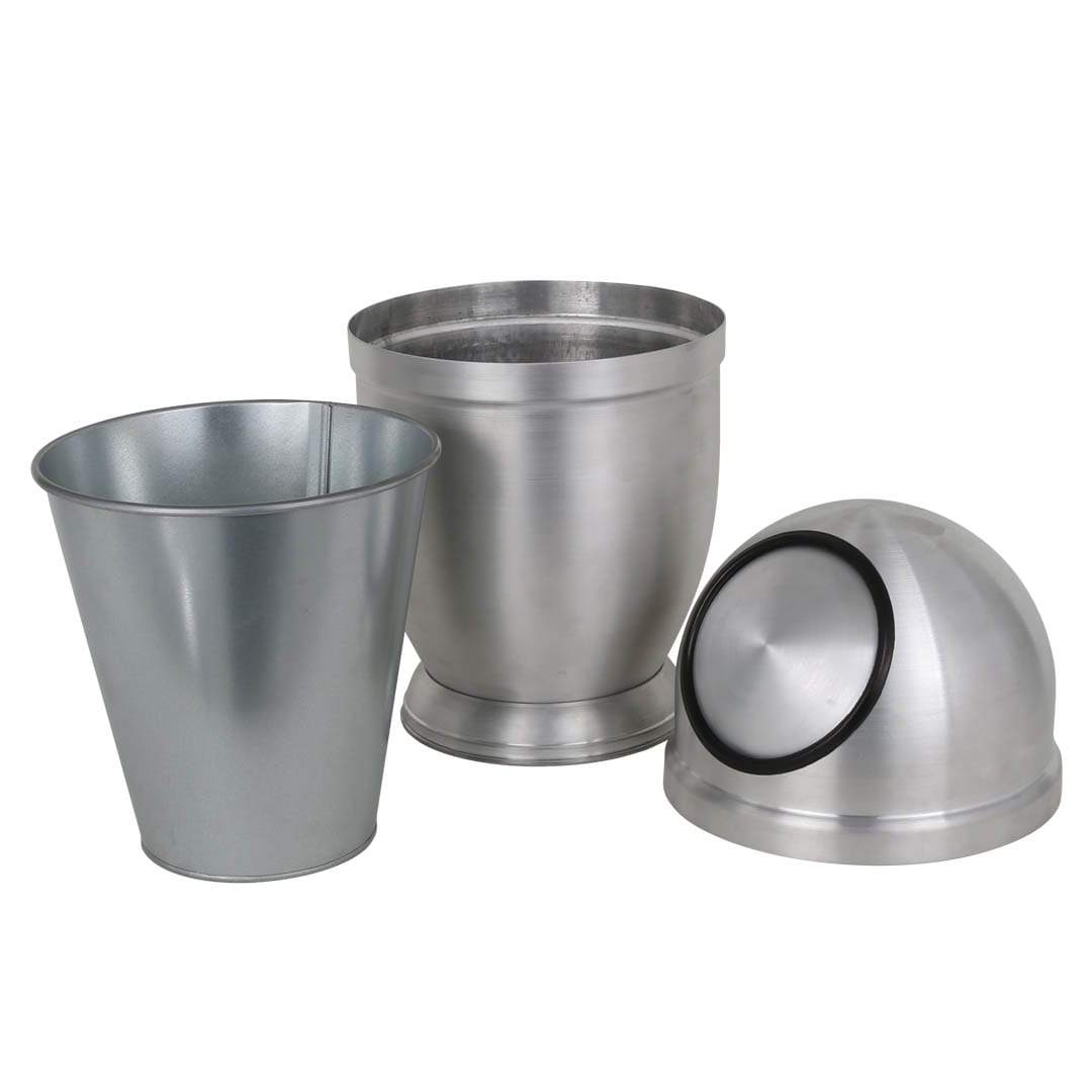 DULTON ONLINE SHOP | ALUMINUM DUST BIN SATIN FINISHED L(L SATIN