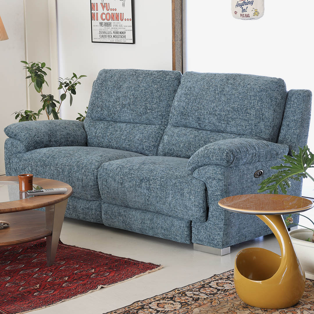 DULTON ONLINE SHOP | ELECTRIC RECLINING SOFA 2P SAPPHIRE BLUE