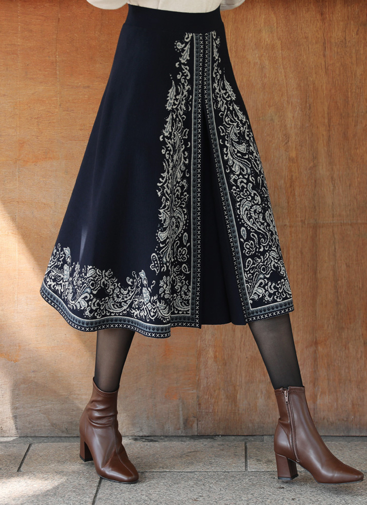 ダマスク柄ニットスカート | レディースファッション通販 - DHOLIC