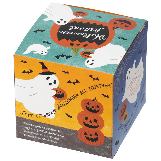 ゴーストハロウィンキューブボックス(W75×D75×H75): ギフトボックス