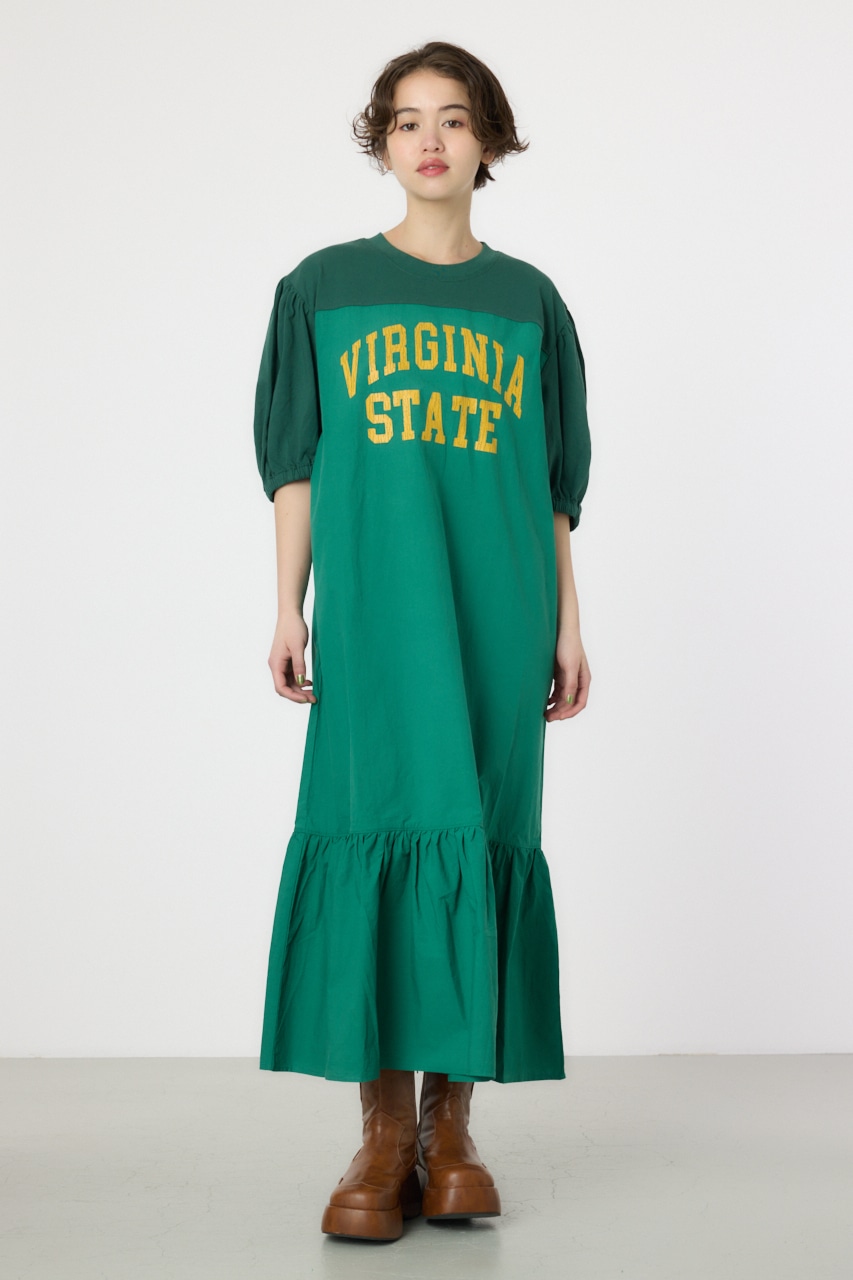 RODEO CROWNS WIDE BOWL | カレッジ 切替 パフスリーヴ ワンピース