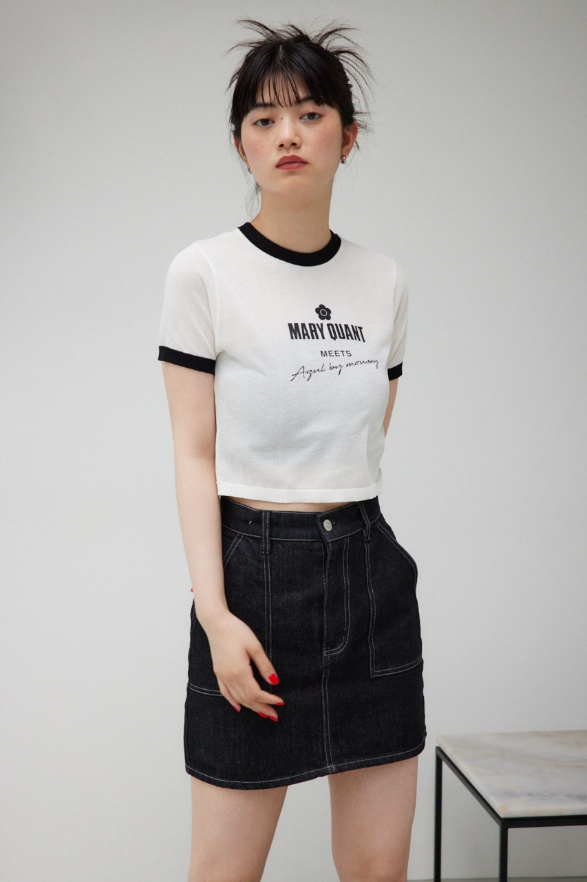 AZUL BY MOUSSY | MARY QUANT×AZUL シアーロゴニット (ニット ) |SHEL