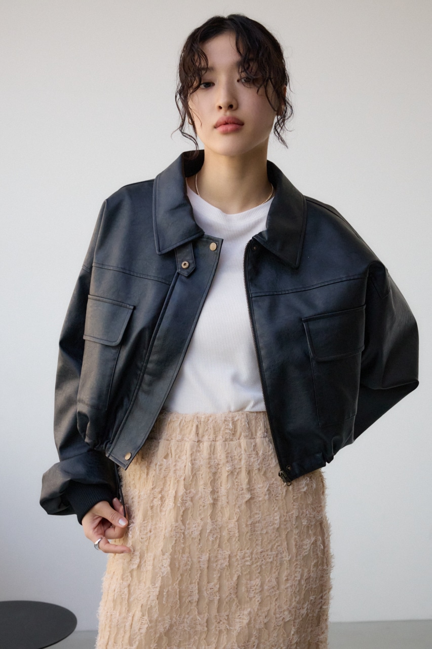 AZUL BY MOUSSY | フェイクレザーショートブルゾン (ブルゾン ) |SHEL