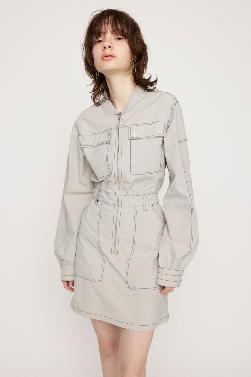 SLY | FRONT ZIP STITCH ショートワンピース (ワンピース(ミニ