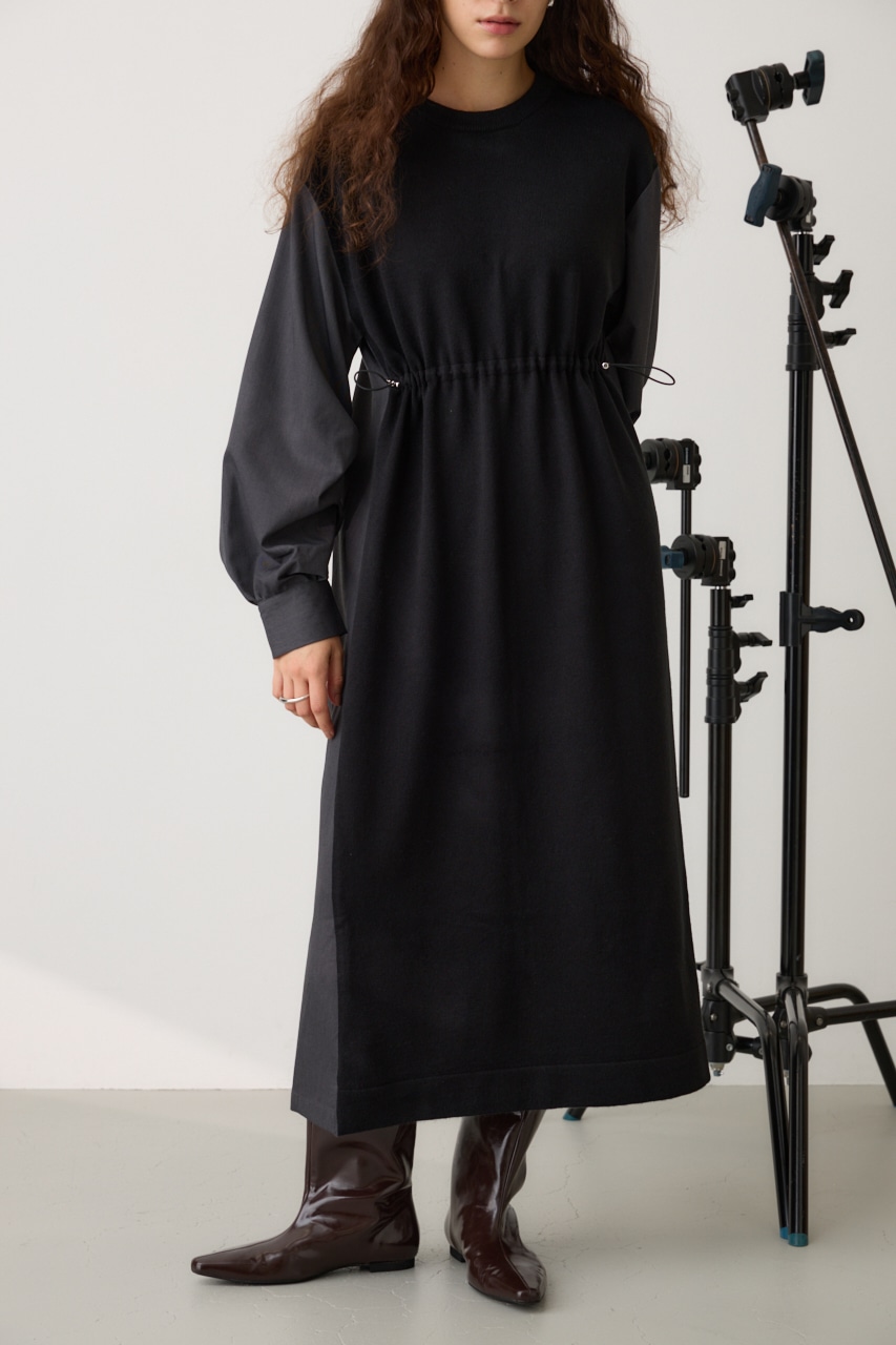 AZUL BY MOUSSY | コクーンスリーブニットドッキングワンピ