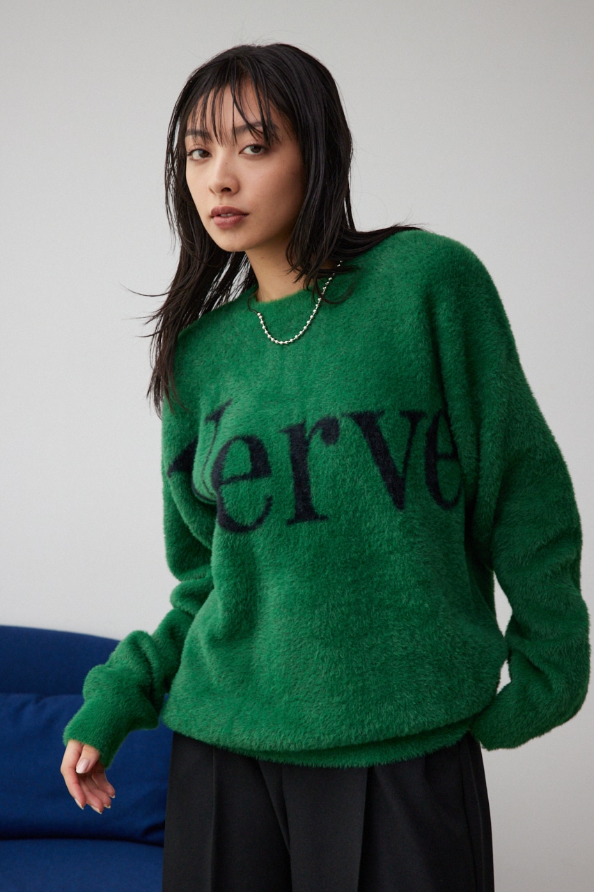 AZUL BY MOUSSY | シャギージャガードロゴニット (ニット ) |SHEL'TTER