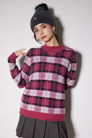 RIENDA GOLF | 【RIENDA GOLF】タータンチェックモックネックニット