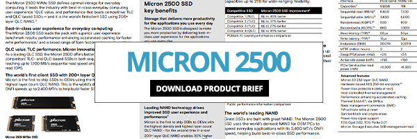 Micron 2500 NVMe SSD