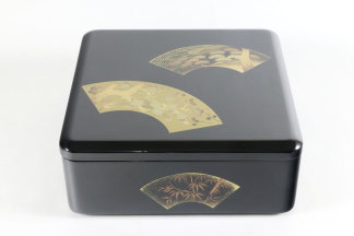 重箱 三段6寸 蒔絵 扇面松竹梅