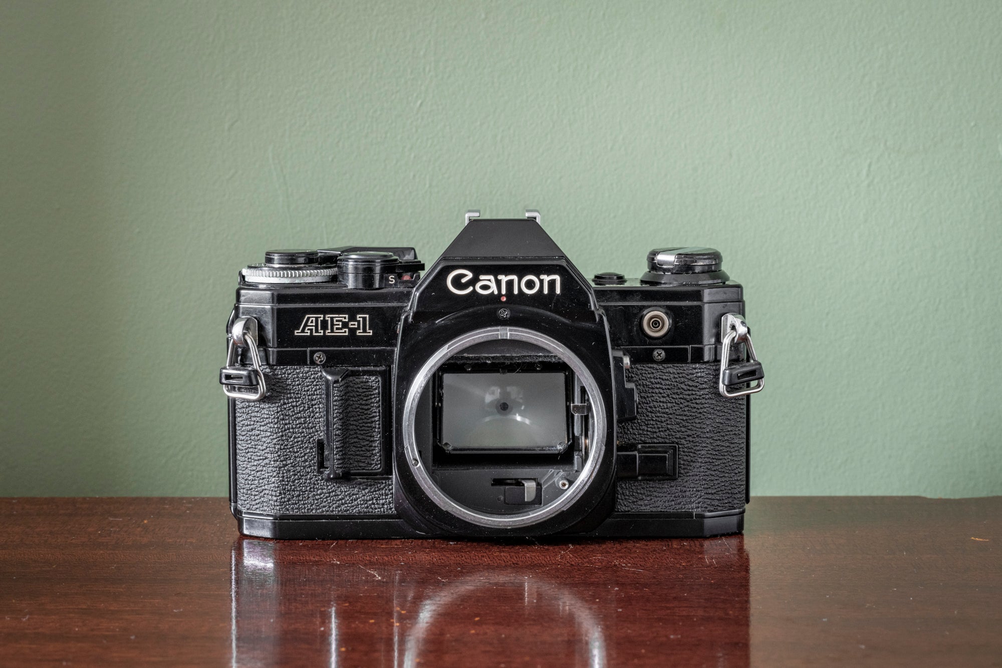 RARE Black Canon AE1 35mm SLR Film Camera + Canon 28mm F3.5 FD