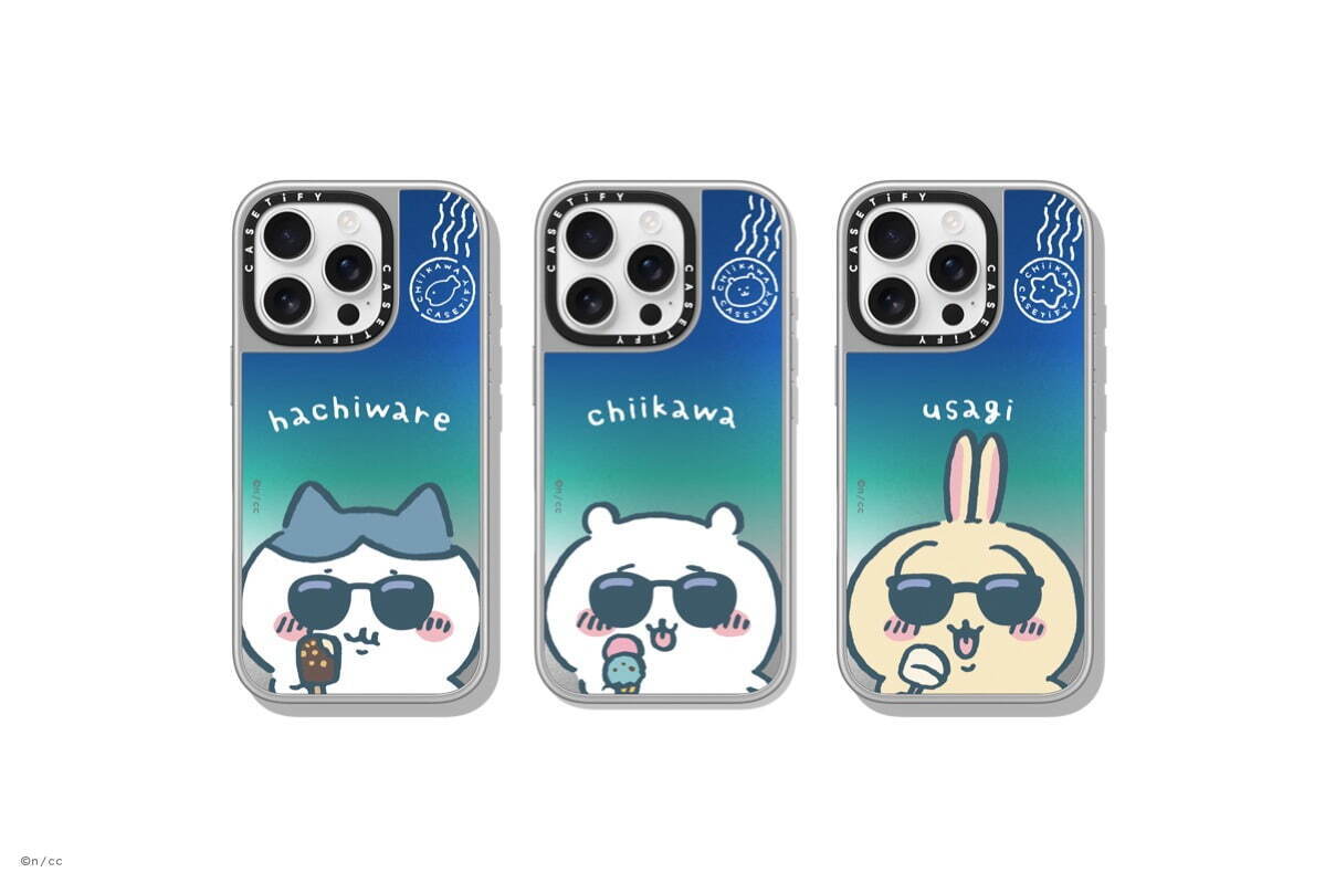 ケースティファイ「ちいかわ」スマホケース、飛行機の窓から顔をだす